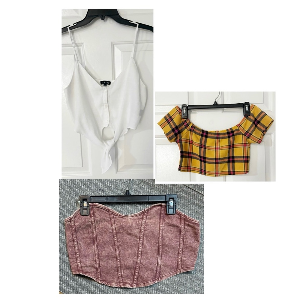 3 Women's Crop Tops, All Sizes Large